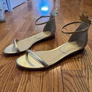Lilly Pulitzer Gold Leather Sandals